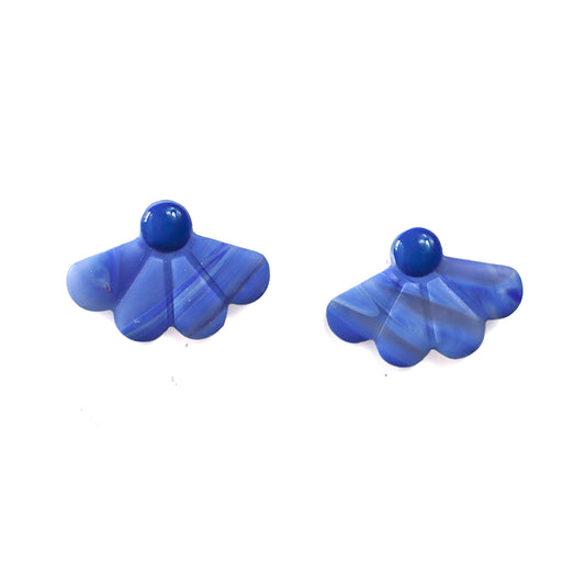 Blue Flower Petal Studs