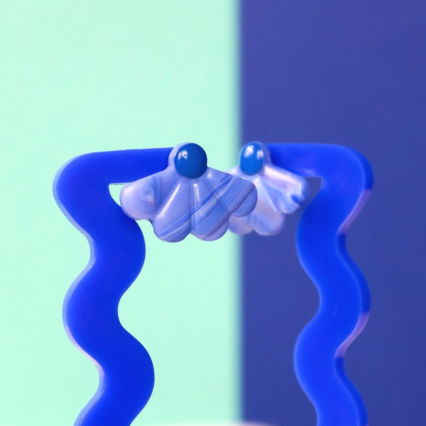 Blue Flower Petal Studs