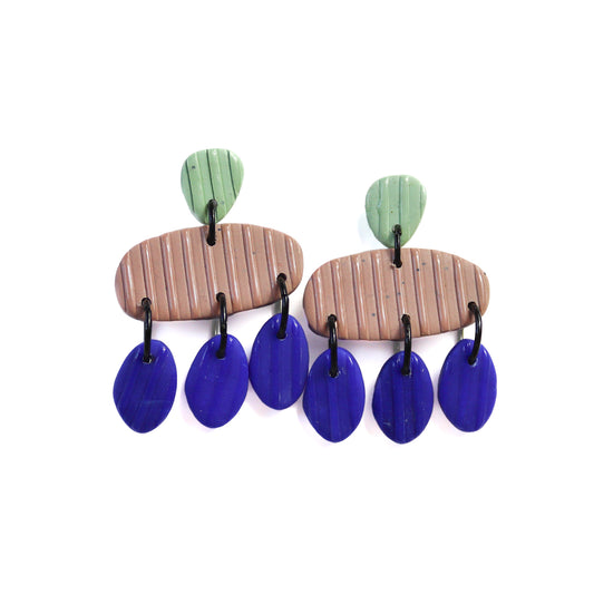 Blue Sage And Pink Striped Dangles