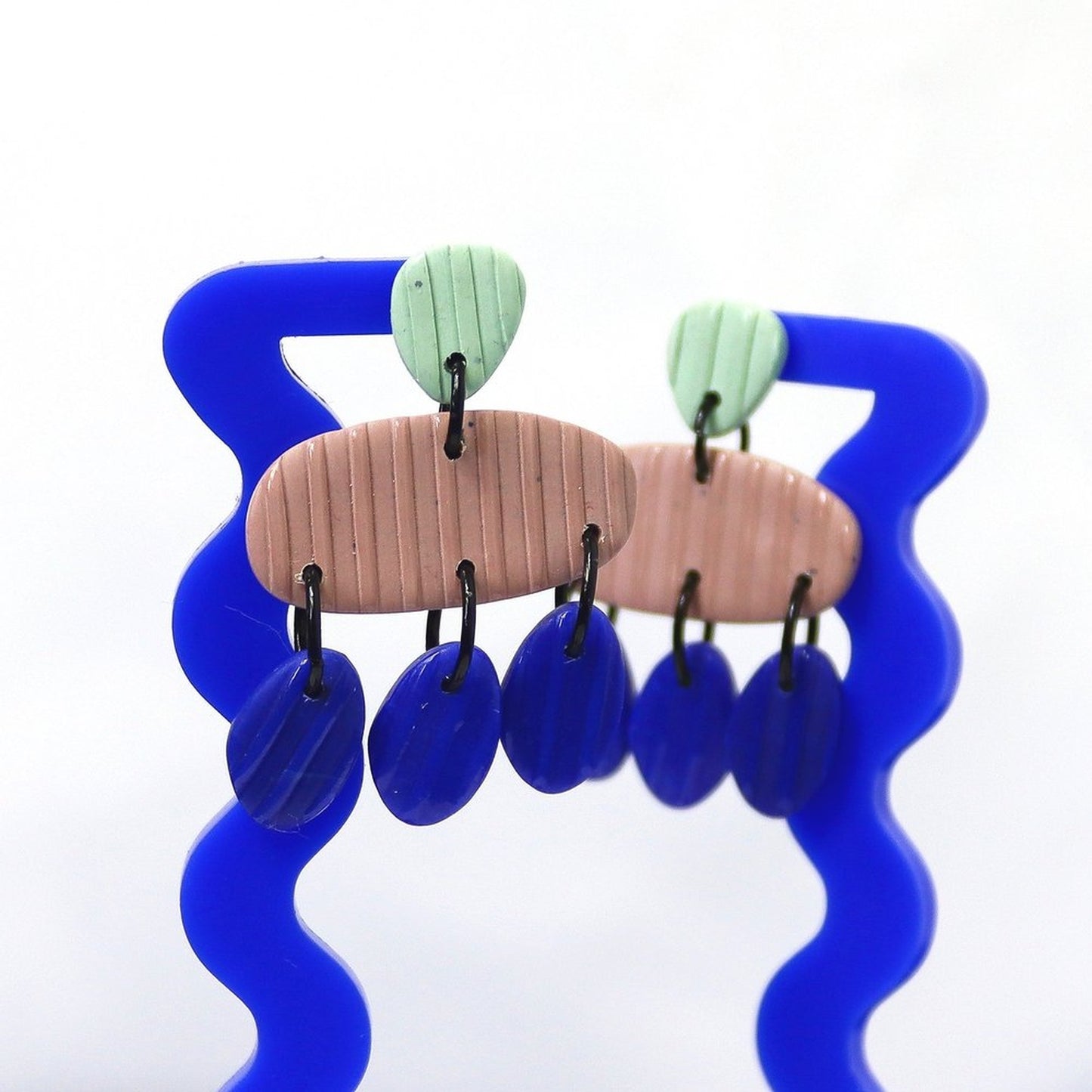 Blue Sage And Pink Striped Dangles