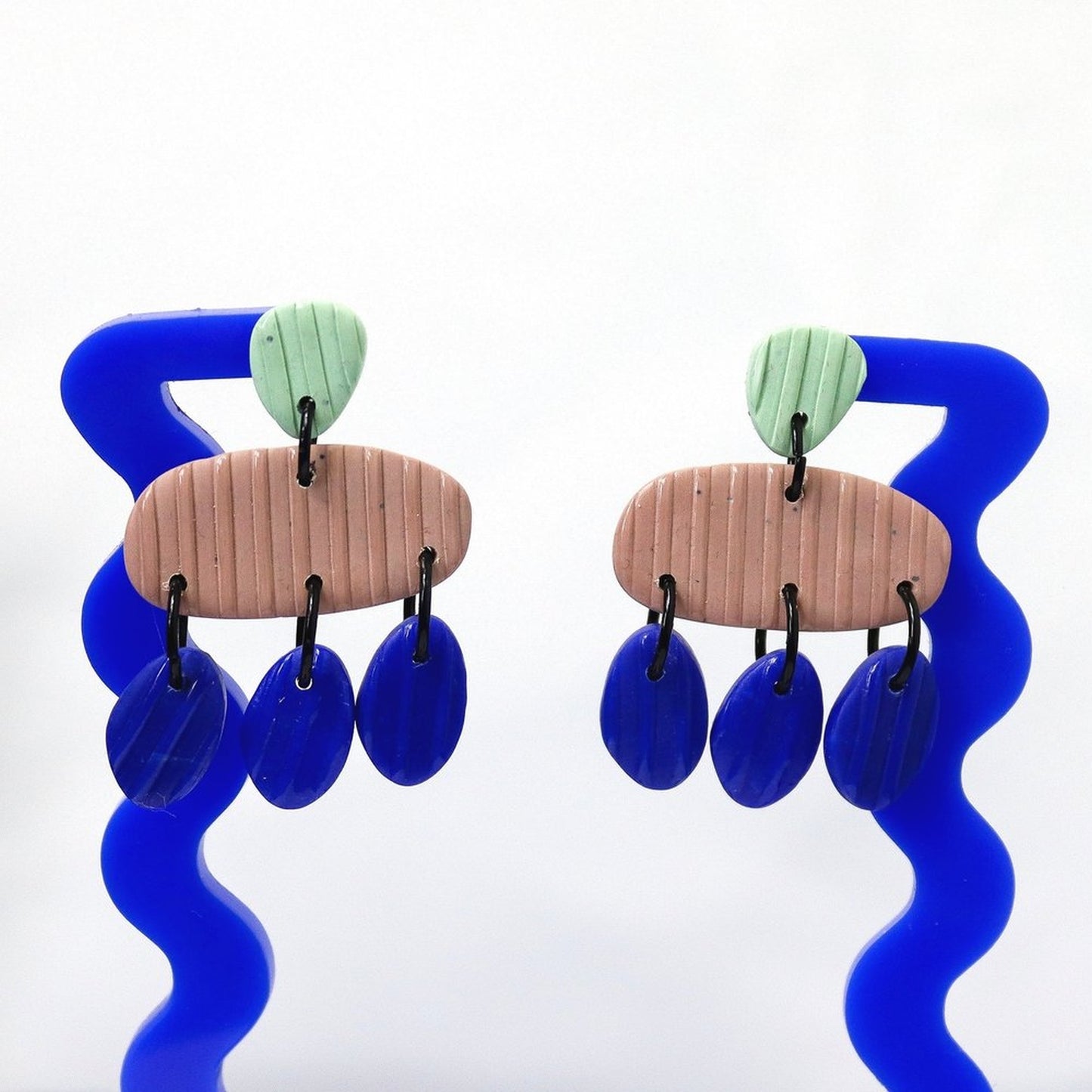 Blue Sage And Pink Striped Dangles