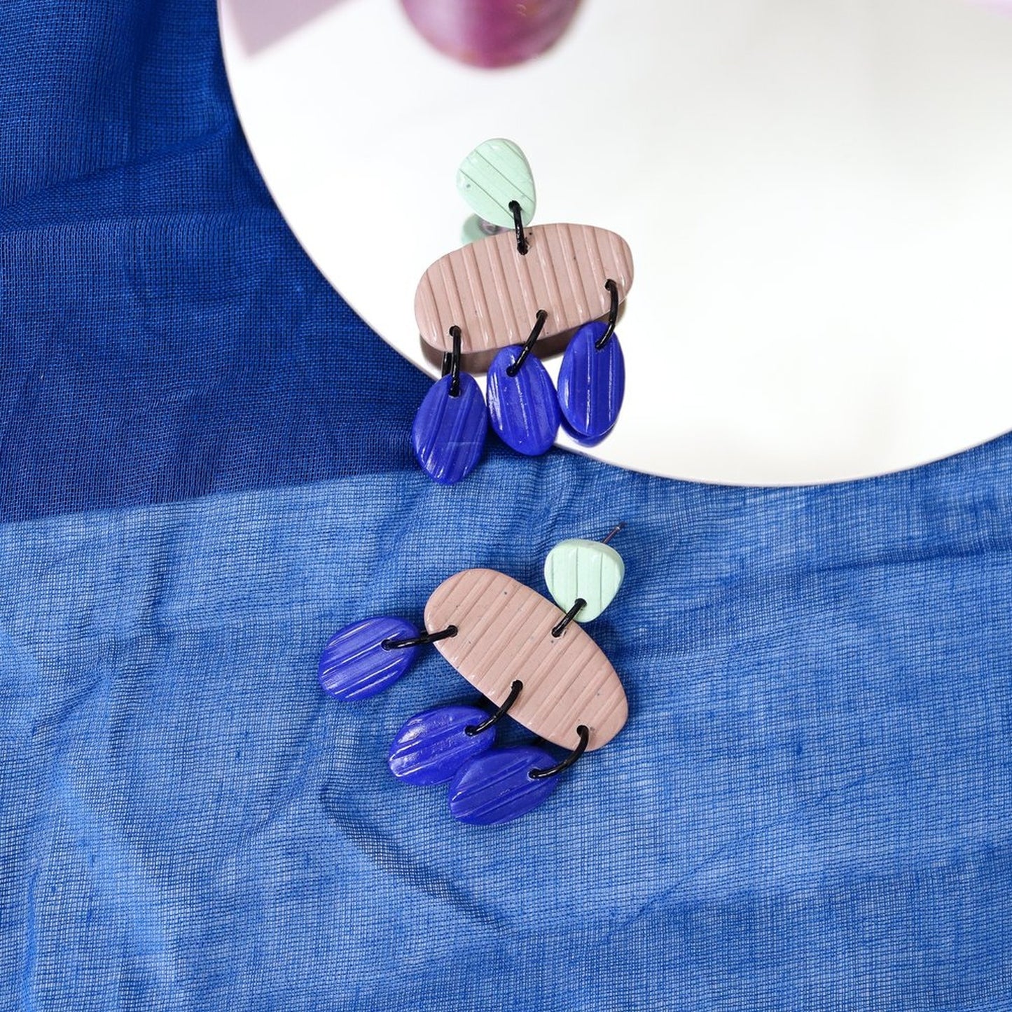 Blue Sage And Pink Striped Dangles