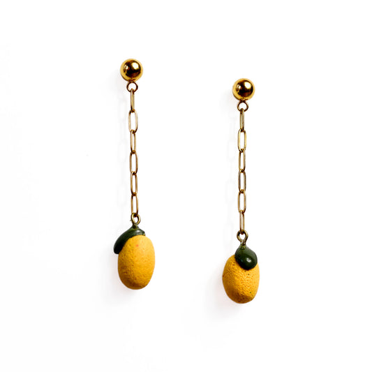 Lemon Chain Dangle Earrings