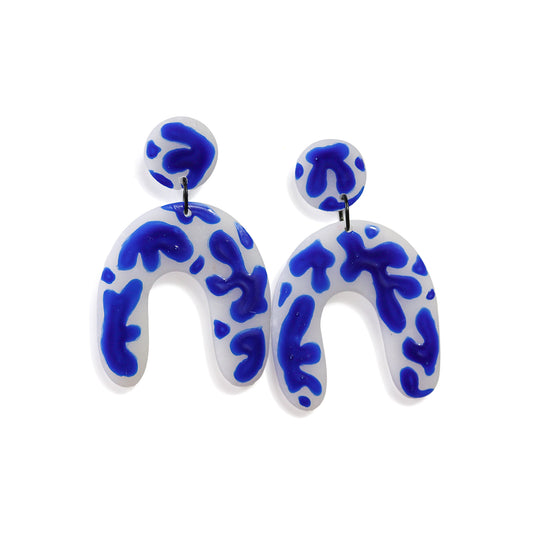 Mattise Style Blue Arch Earrings