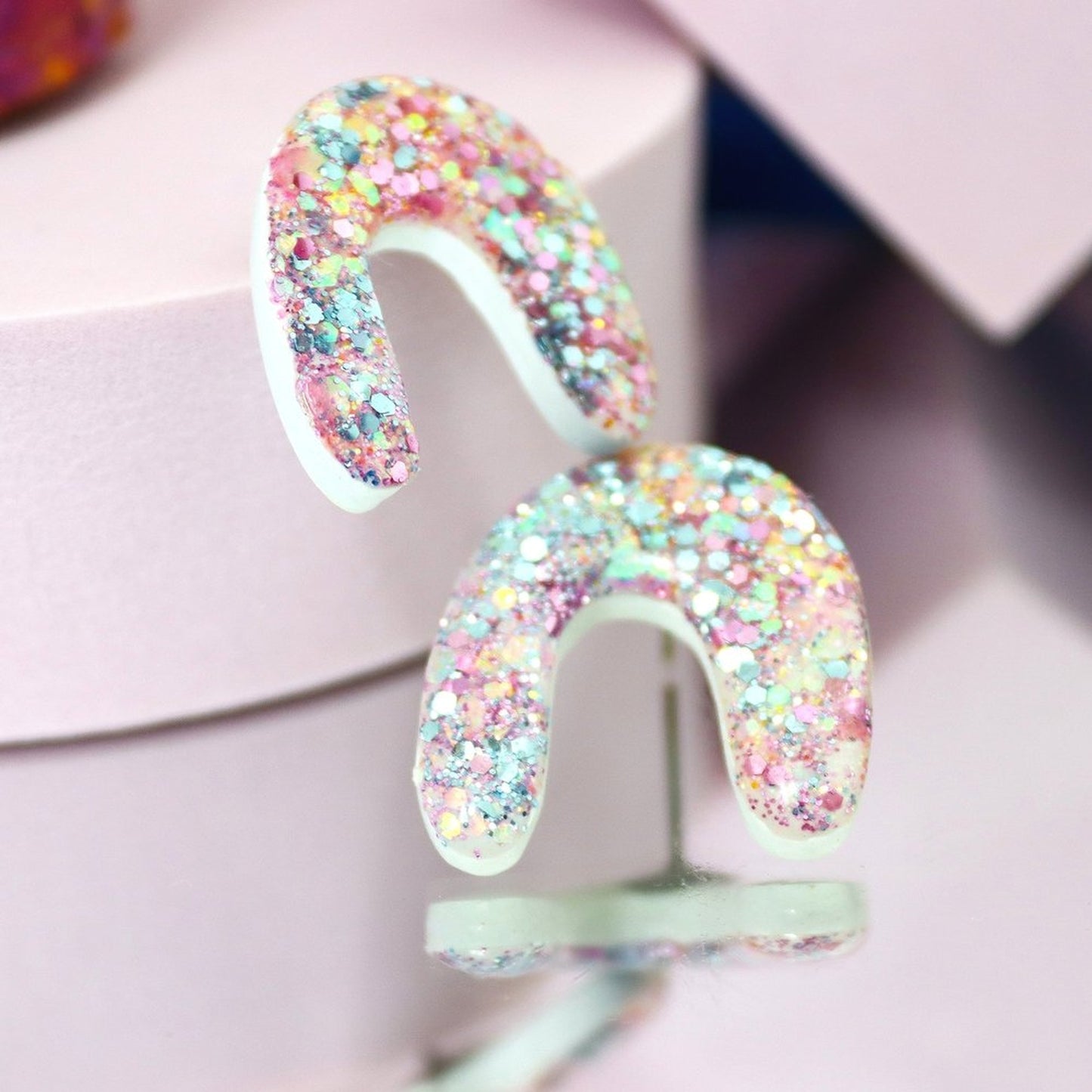 Glittery Unicorn Arch Studs