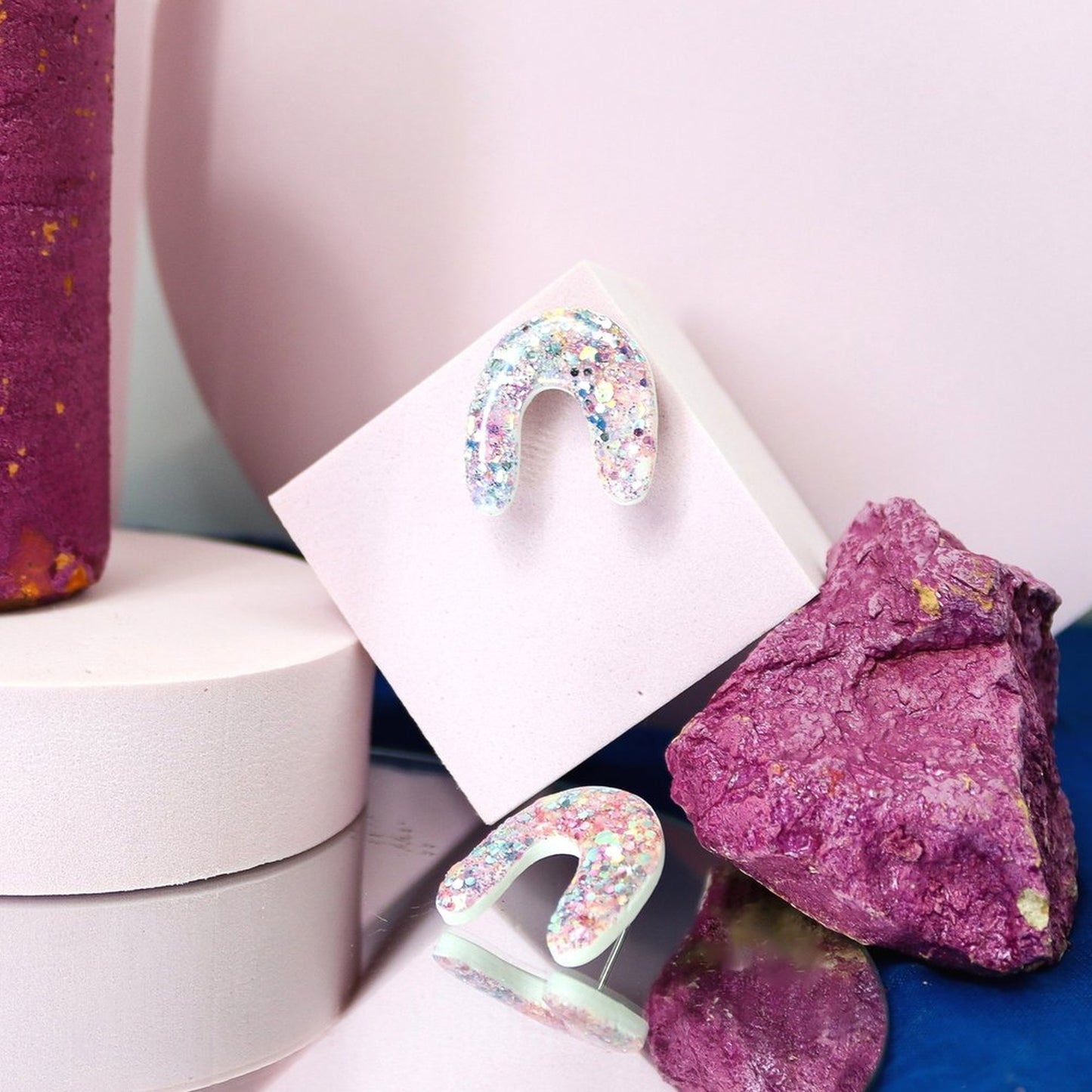 Glittery Unicorn Arch Studs