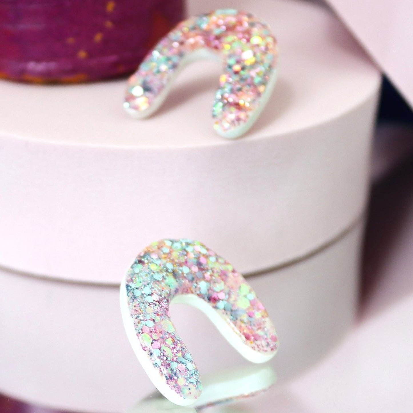 Glittery Unicorn Arch Studs