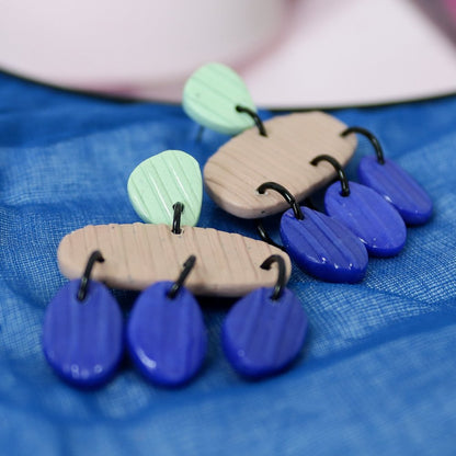 Blue Sage And Pink Striped Dangles
