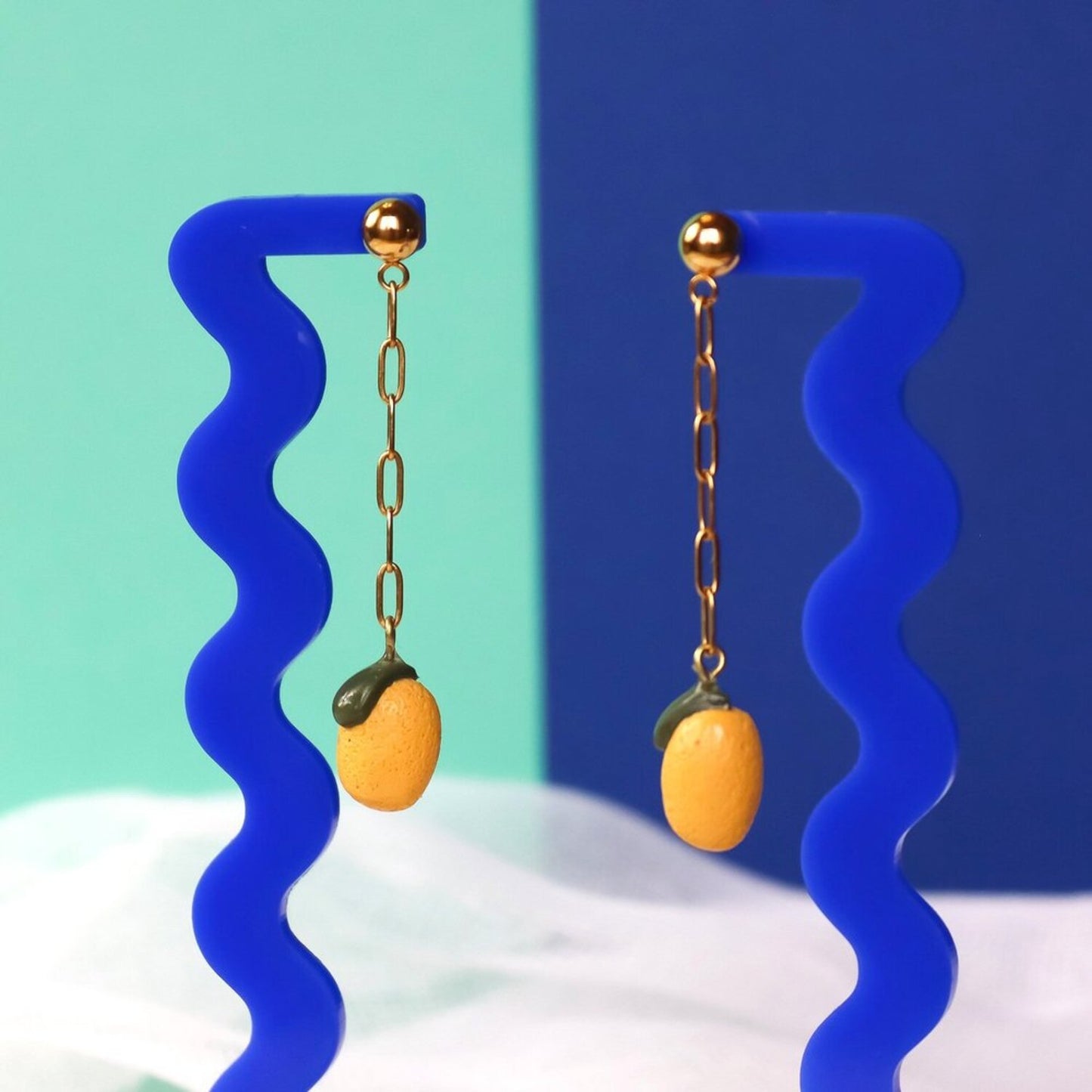 Lemon Chain Dangle Earrings