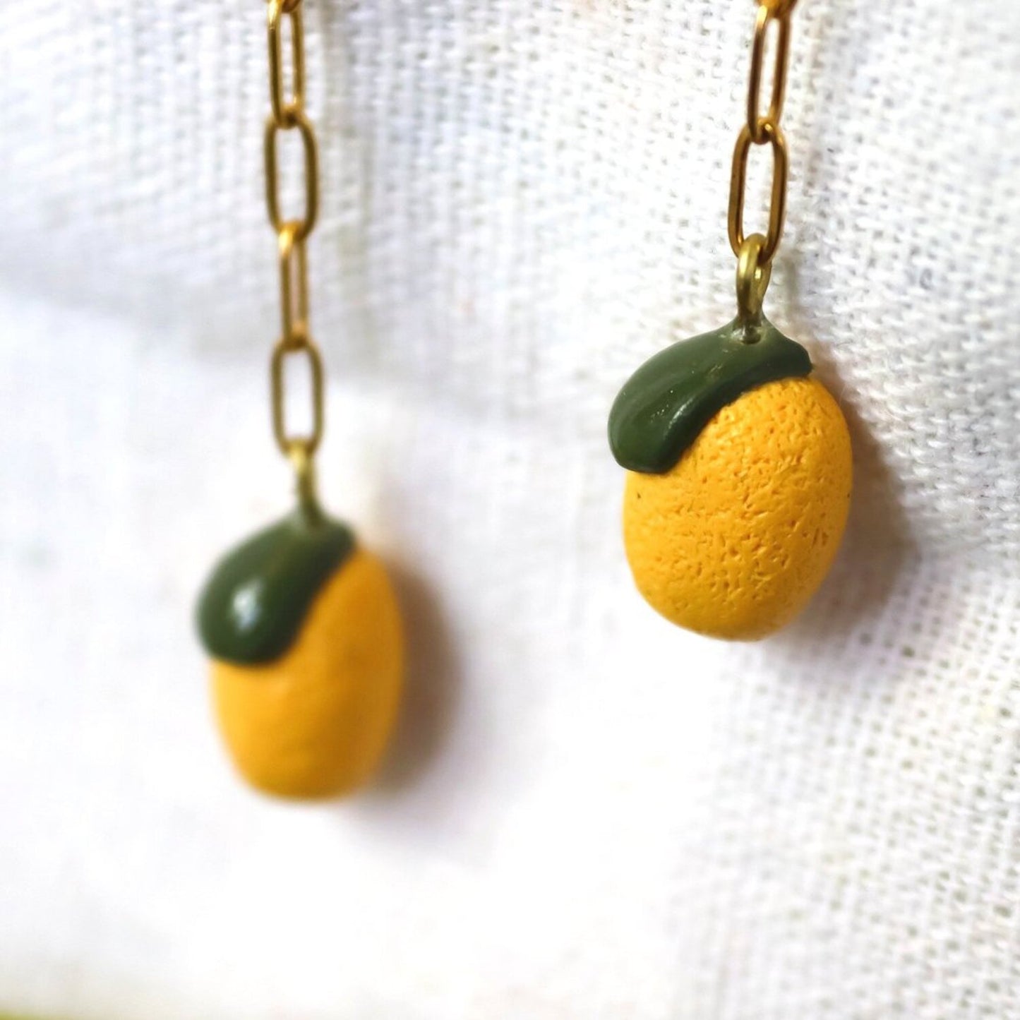 Lemon Chain Dangle Earrings
