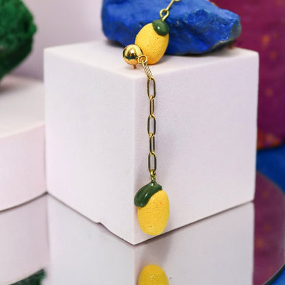 Lemon Chain Dangle Earrings