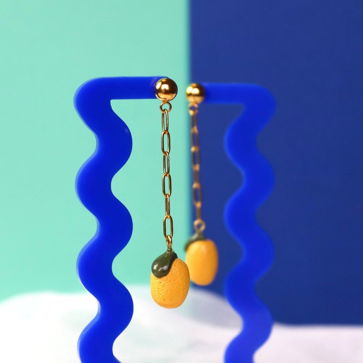 Lemon Chain Dangle Earrings