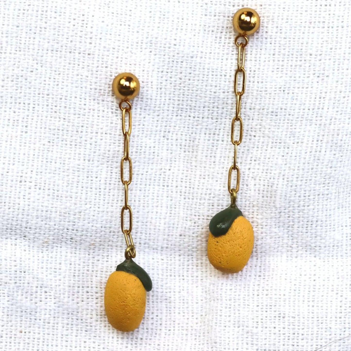 Lemon Chain Dangle Earrings