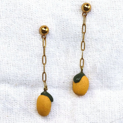 Lemon Chain Dangle Earrings
