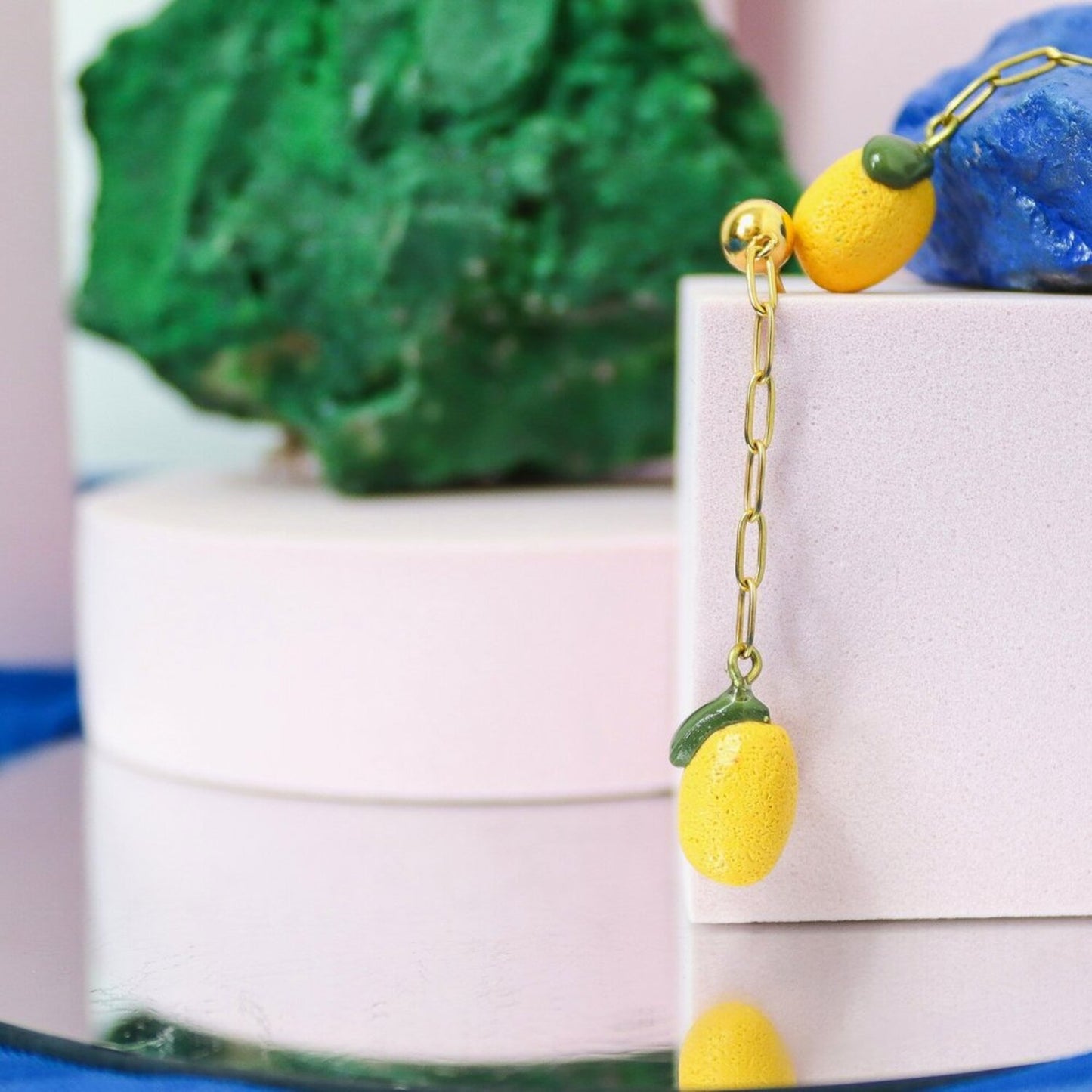 Lemon Chain Dangle Earrings