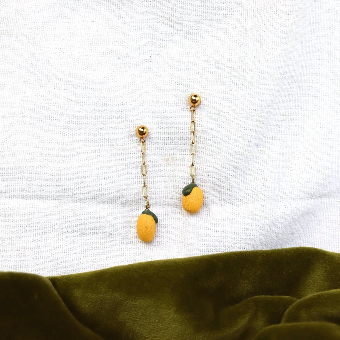Lemon Chain Dangle Earrings