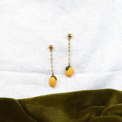 Lemon Chain Dangle Earrings