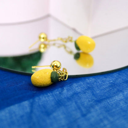 Lemon Chain Dangle Earrings