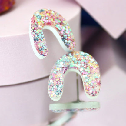 Glittery Unicorn Arch Studs